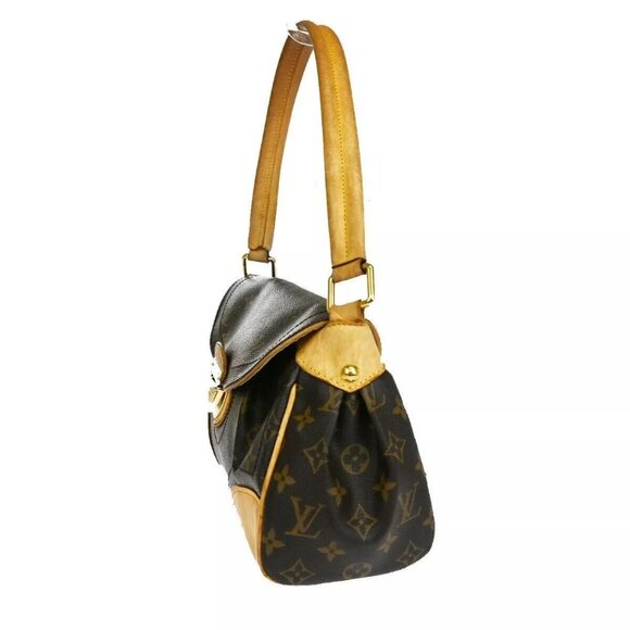 Auth LOUIS VUITTON Logo Beverly MM Shoulder Bag Monogram Leather - Picture 4 of 16